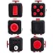 Price comparison product image Top Quality Fidget Toy Cube Relieves Stress and Anxiety for Children and Adults (Black/Red)