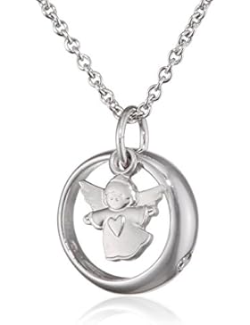 XAANA Kinder-Kette mit Anhänger 925 Silber rhodiniert Zirkonia weiß Brillantschliff 38 cm - AMZ0383