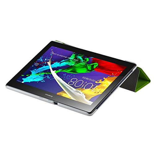 ELTD Lenovo TAB3 10 Plus / Lenovo Tab 3 A10-70F Hülle Case – Ultra Schlank Smart Cover Tasche Schutzhülle Case für Lenovo TAB3 10 Plus / Lenovo Tab 3 A10-70F 25,65cm (10,1 Zoll Full HD IPS) mit Standfunktion, Grün - 4
