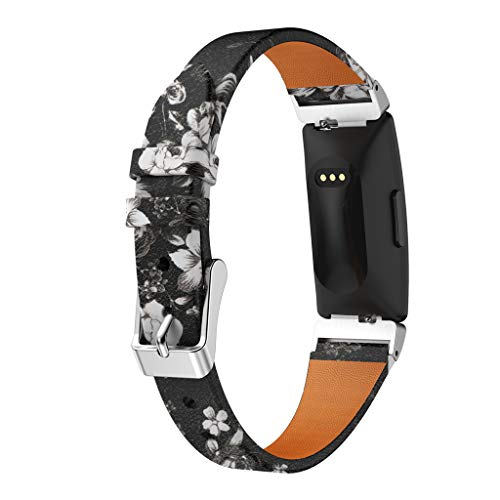 Preisvergleich Produktbild Happysdh Armband für Fitbit Inspire / Inspire HR, Smartwatch Zubehör Leder Uhrenarmband Ersatzarmband Armbänder Smartwatch für Männer Frauen