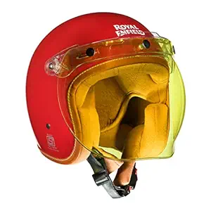 Royal Enfield Fiber Glass Urban Rider Bobber Open Face with Visor Helmet GT (Red -XL-62 cm |RRGHEM000060)