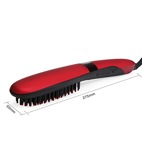 Segbeauty® Haarglätter Keramik Haarbürste, Instant Heizung Haarglättung, Anion Haarpflege Natürliche Haar Styles, Anti Verbrühen Hitzeschutz Bügeleisen, Auto Abschalten Begradigen Kamm - 7