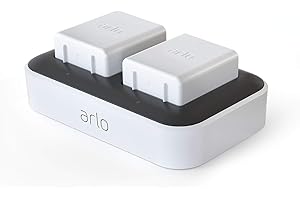 Accessoire certifié Arlo Station de Charge Double - Blanc - Compatible avec les caméras Arlo Pro 3/Ultra - recharge 15% plus rapide - VMA5400C