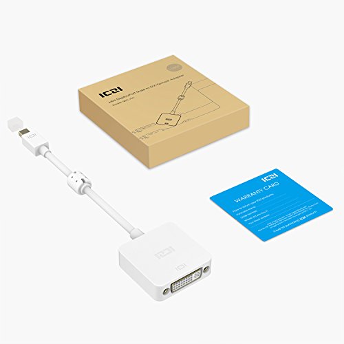 ICZI Mini DisplayPort auf DVI Adapter mit anti-interference magnetischer ring, vergoldet, 1080P, Konverter Male zu Female für Macbook, Chromebook Pixel, Surfacebook und Mehr (Weiß) - 7