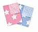 Cotbed Duvet Cover and Pillowcase Set, Pink with White Stars