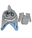 Critter Collection "Shark" Beanie & Mittens Set - gray, one size