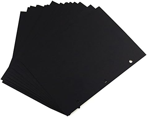 Scrapbook Black Paper 26 x 21.5CM(10.23"x 8.46"), 10pcs Refill Pages Paper Blank Page Black Inside Pages for Scrapbook DIY Photo Album Guest Book Travel Memory Notebook 27 x 24CM (10.6"x 9.4"), for Brown Album L