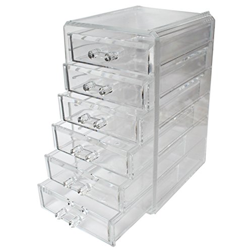 KurtzyTM Make-Up Organizer mit 5 Schubladen, transparent aus Acrylkunststoff für den Schminktisch - 2