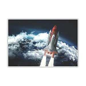 Anne Print Solutions Space Shuttle Launch In The Open Space Over The Earth Poster (Without Frame) Pack 1 Pcs Size 13 Inch X 19 Inch Multicolour