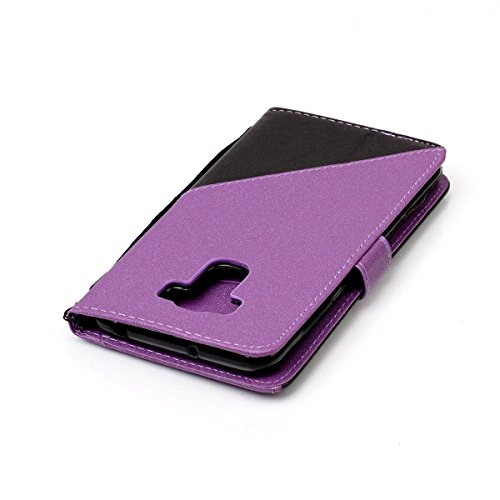 Erdong   funda Para Asus Zenfone 3 Max ZC553KL 5 5   Flip Book-style Superior Dual color PU de la carpeta de cuero de dise  o  P  rpura  Con la funci  n del soporte y ranuras titular de la tarjeta para Asus Zenfone 3 Max ZC553KL 5 5 