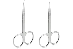 LEDSHLIU Tijeras para uñas 2 tijeras para cutículas de acero inoxidable, corte preciso sin dañar las manos, adecuadas para recortar cejas, uñas, vello facial