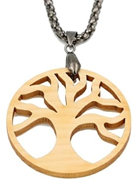 Baum des Lebens - Holzanhänger - Amulett mit Halskette