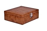 Borse Brown Leatherette 8 Slots Wrist Watch Case Without Watches (BWC020)