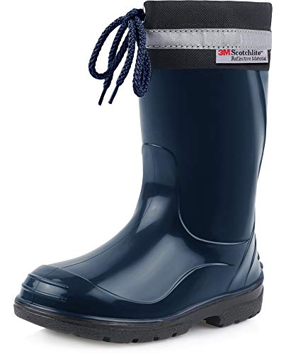 Ladeheid Botas Antideslizantes Unisex Niños Niñas LA-972 (Azul Oscuro/Negro, 24)