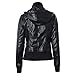 Produktbild TWBB Damen Hoodie,Winter Verdicken PU Windjacke Wintermantel Lange Frauen Einfarbig wintercoat