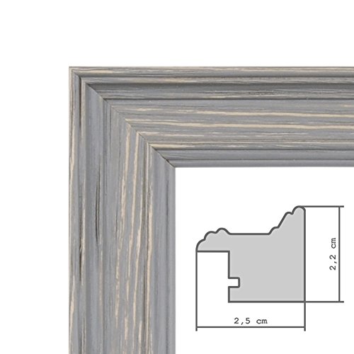 Wand-Spiegel 34×94 cm im Holzrahmen Skandinavisches Design Grau-Braun / Spiegelfläche 30×90 cm - 5