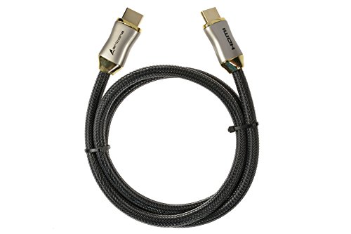 5 Meter High End & Highspeed HDMI Kabel 2.0/1.4a mit vergoldeten Steckern und einem Nylon/Alu Geflecht, blanken Kupferleitern (Unterstütz: Full-HD, 3D, Ultra-HD 4K, Ethernet, Audio Return) by aricona - 3