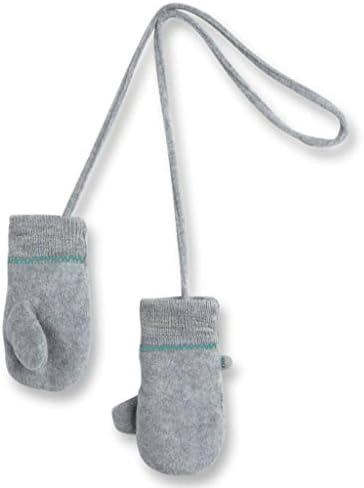 TM060 Super soft warm and comfortable children's gloves, warm autumn and winter even warm baby gloves, baby lanyard mittens, suitable for children aged 2-4 ( Color : Gray )