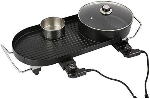 G&amp;Z Electric Barbecue Grill Hot Pot Non-Stick Adjustable Double Temperature Control 220v