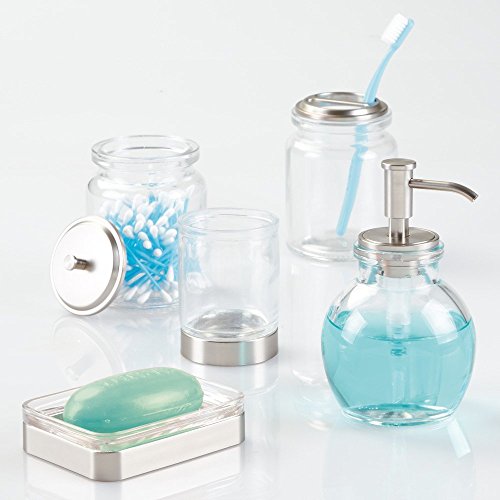 Interdesign 24210EU Westport Zahnbürstenhalter aus Glas, durchsichtig/gebürstet - 4