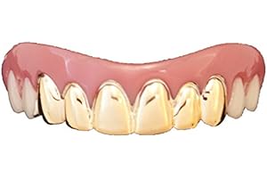 BILLY-BOB Billy Bob Teeth Gold False Teeth With Fixer