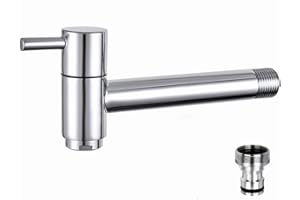 Shuiltad Rubinetto da giardino esterno in ottone cromato a parete Balcone Mop Lavandino Acqua Fredda Rubinetto Bagno Lavanderia Utility Rubinetti