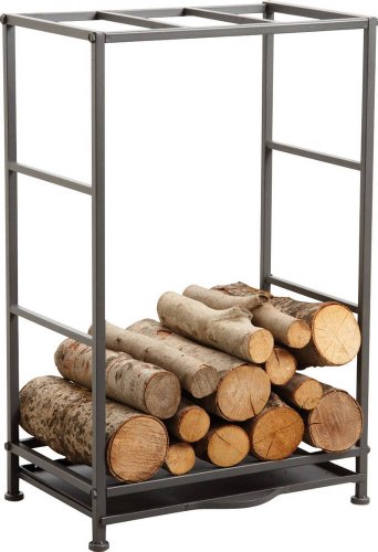 Aubry gch1760 Bois Lege Cheminée Support en Bois Bois de cheminée Support Étagère en Bois, métal, avec étagère, Largeur 50 cm Profondeur 36 cm de Hauteur 80 cm.