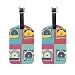 Produktbild COOSUN Audio-Kassette Retro Pop-Art-Musik-Hintergrund Kofferanhänger Reise Labels Tag-Namenskartenhalter für Gepäck Koffer Tasche Rucksäcke, 2 PCS Mittel mehrfarbig