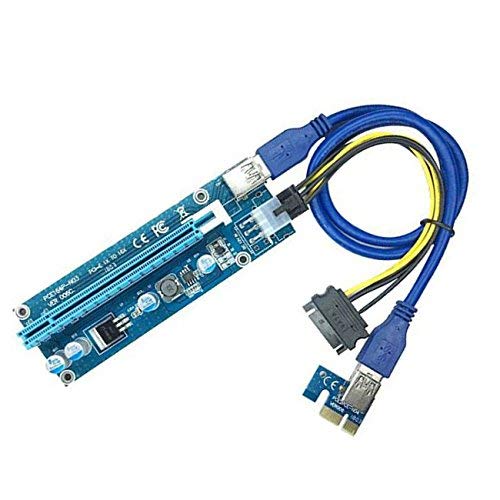 Fun Sponsor USB 3.0 PCI-E Express 1x zu 16x Extender Riser Adaptador de Alimentación de Tarjeta Cable Minería