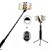 Price comparison product image Selfie Stick Bluetooth, 1.12M Extendable Selfie Stick with Ring Light Wireless Remote and Tripod Stand for iPhone X/iPhone 8/8 Plus/iPhone 7/iPhone 7 Plus/Galaxy S9/S9 Plus/Note 8/S8/S8 Plus (black)