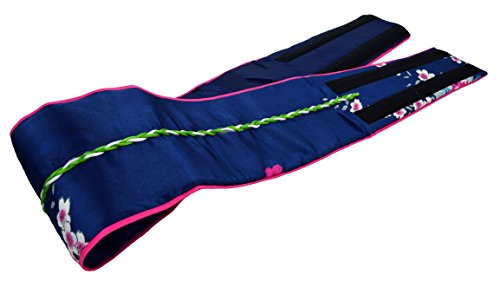 Japanischer geisha Kimono dunkelblau mit Obi-Gürtel - 5