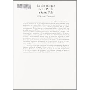 Le Site Antique de la Picola  a Santa Pola (Aicante, Espagne)