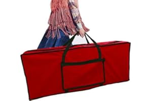 RAM ONLINE Ram® Red Christmas Tree Storage Bag Fabric Xmas Tree Fabric Decor Holiday Store Bag Upto 9FT Trees