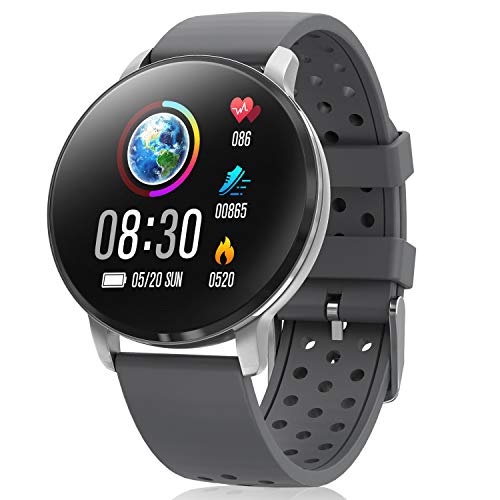 CatShin Smart Watch Activity Tracker con monitor de frecuencia cardíaca - CS06 IP68 Impermeable Multifunción Ronda Fitness Bluetooth Reloj deportivo para hombres y mujeres,compatible con iOS y Android