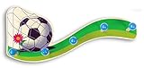 Hess Holzspielzeug 30300 Garderobe Fußball aus Holz, Circa 35 x 17 cm - 2
