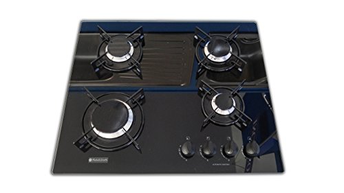 Piano cottura a gas Fratelli Onofri in CRISTALLO nero PFC640NN 60 cm  VALVOLATO - Elettro