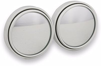 Car rearview mirror small circle mirror blind spot mirror reversing 360 degree adjustable wide-angle auxiliary mirror boundless HD Glass,White