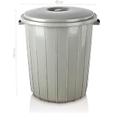 50 Litre Yuvarlak Kapaklı Jumbo &Ccedil;&ouml;p Kovası Sağlam Kalite Plastik &Ccedil;&ouml;p Kutusu &Oslash;42 h50 Su Erzak Kovası