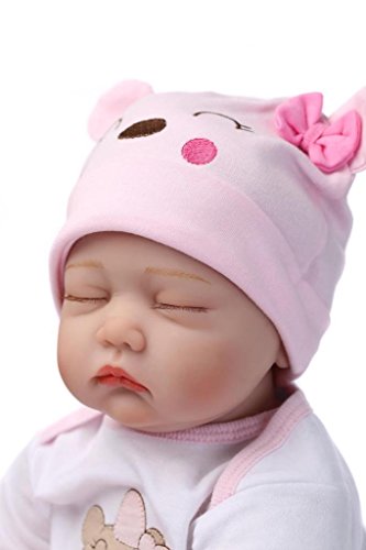 Nicery Reborn Baby Doll Soft Simulation Silicone Vinyl 22inch 55cm Magnetic Mouth Lifelike Boy Girl Toy Pink White Eyes Close