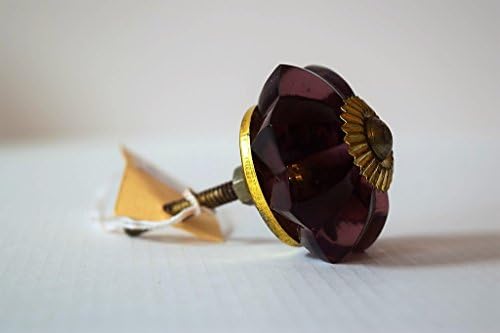 Vintage Style Deep Pink Clear Glass Flower Door Knob Vintage Shabby Chic Cupboard Drawer Pull Handle
