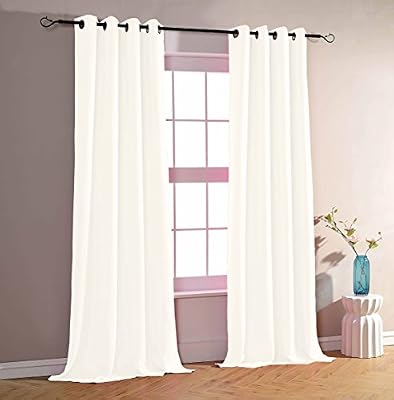 UNIVERS-DECOR Lot de 2 rideaux occultant et obscurcissant 140 x 260 cm (Lot de 2 rideaux occultant 140 x 260 cm, Blanc)