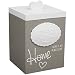 Produktbild Aufbewahrungsbox Home Sweet Home mit Emblem B12,5xH19xT12,5cm Weiß/Grau Holzbox Dekokiste Schmuckbox