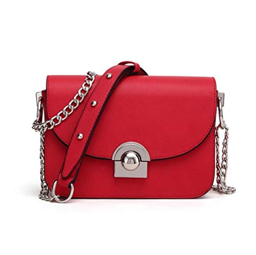 Preisvergleich Produktbild Handbags Damen Umhängetasche Kettenschloss Umhängetasche,Red-OneSize