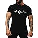 Price comparison product image ADESHOP Men's Sports Shirts & Tees, Men's Summer New Cartoon Aircraft Printed Round-Collar Comfortable T-shirt Top(L, Black)