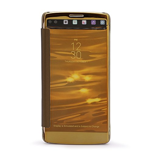 Preisvergleich Produktbild LG V10 Hülle Plattierung Spiegel Schutzhülle mit Schlaffunktion (Gold)