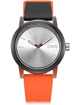 DWG Art- und Weisesport-Silikon-Uhr-beiläufiges einfaches mit wasserdichter leuchtender Hände japanische Quarz-Armbanduhr