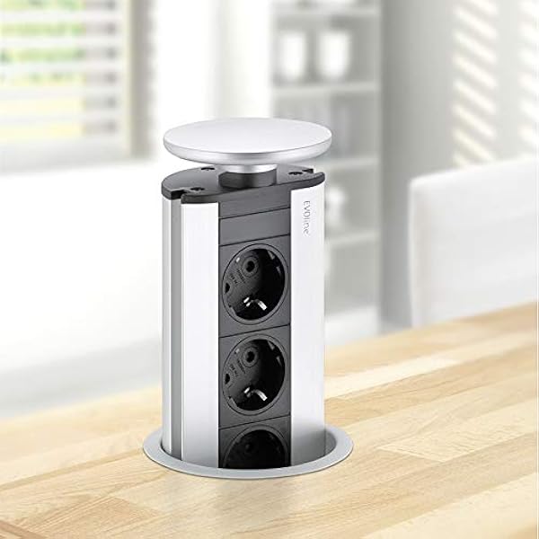 Enchufe Evoline Port encimera escamoteable 3 toma blnco ...