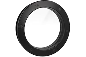 MLS Hublot B4000, Pour Portes, en Aluminium, Verre de Sécurité Feuilleté, Convient Aux Portes de 40 mm D'épaisseur, Vis de Fixation Visibles des Deux Côtés, 300 mm de Diamètre, Verre Clair, Noir