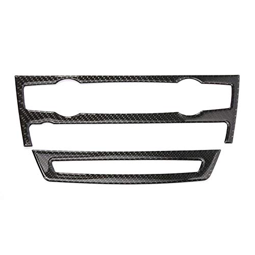 Everpert Carbon Fiber Air Conditioning CD Control Panel Stickers Car Interior Trim for BMW X5 E70 X6 E71(Solid)