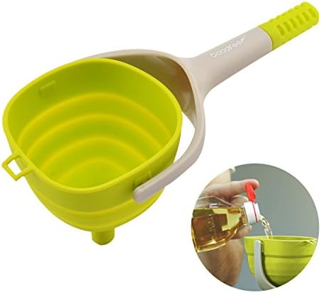 LONGLISHENG Collapsible Silicone Funnel with Filter Handle Portable Easy-pouring Funnel